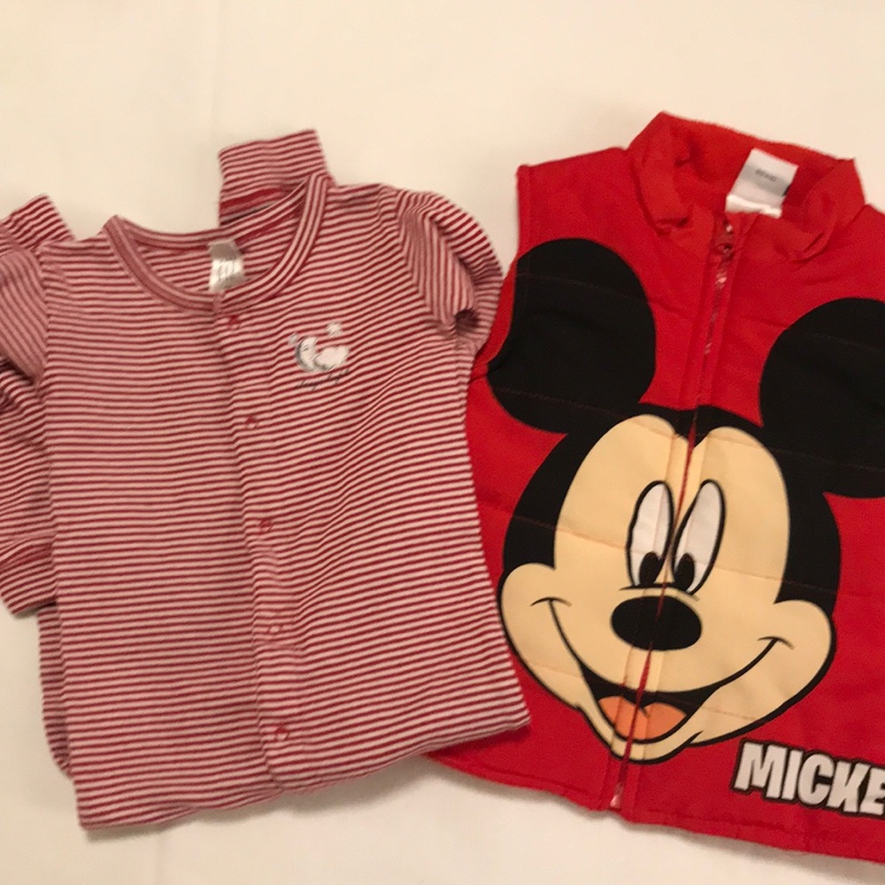 Mickey Mouse vest & babyGap pajamas